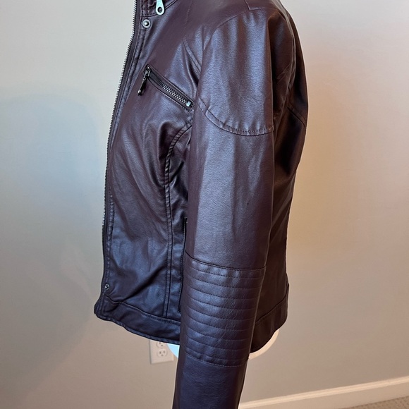 Maralyn & Me Burgundy Leather Jacket - Picture 2 of 7